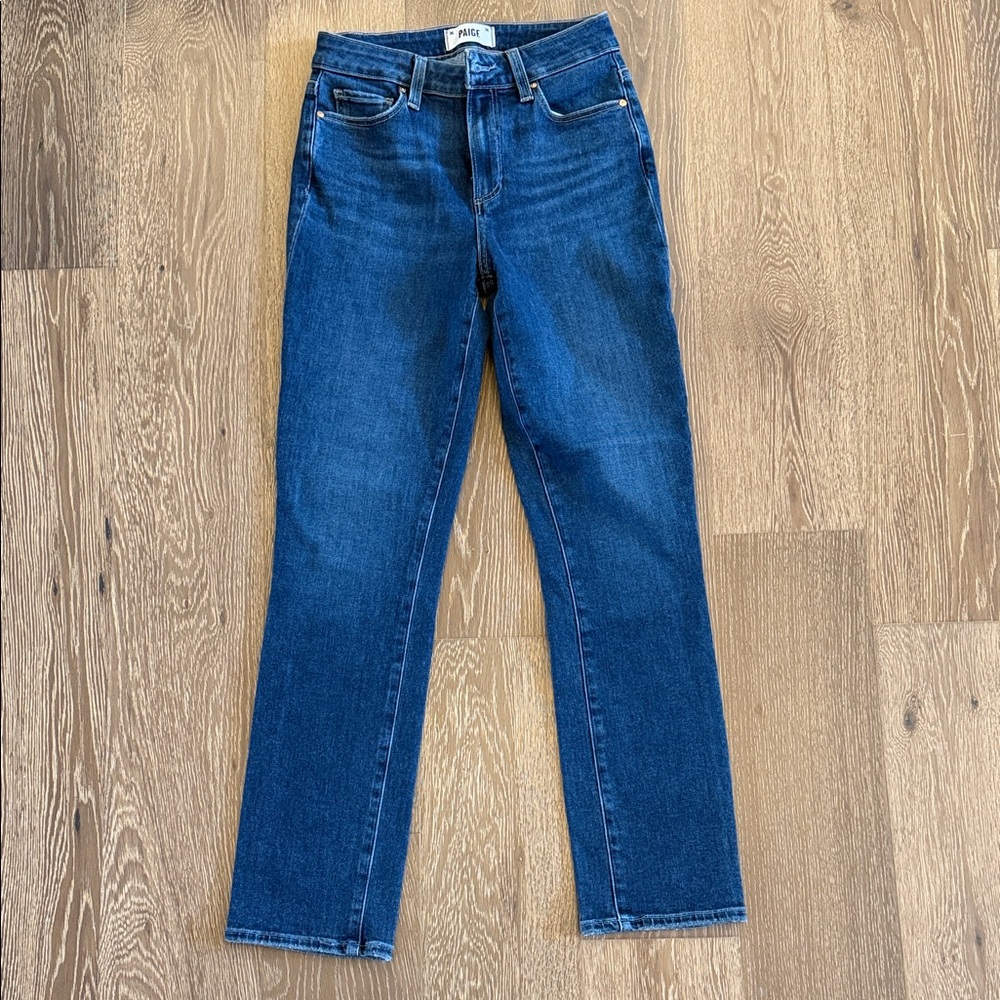 PAIGE Dark Blue Straight Leg Jeans